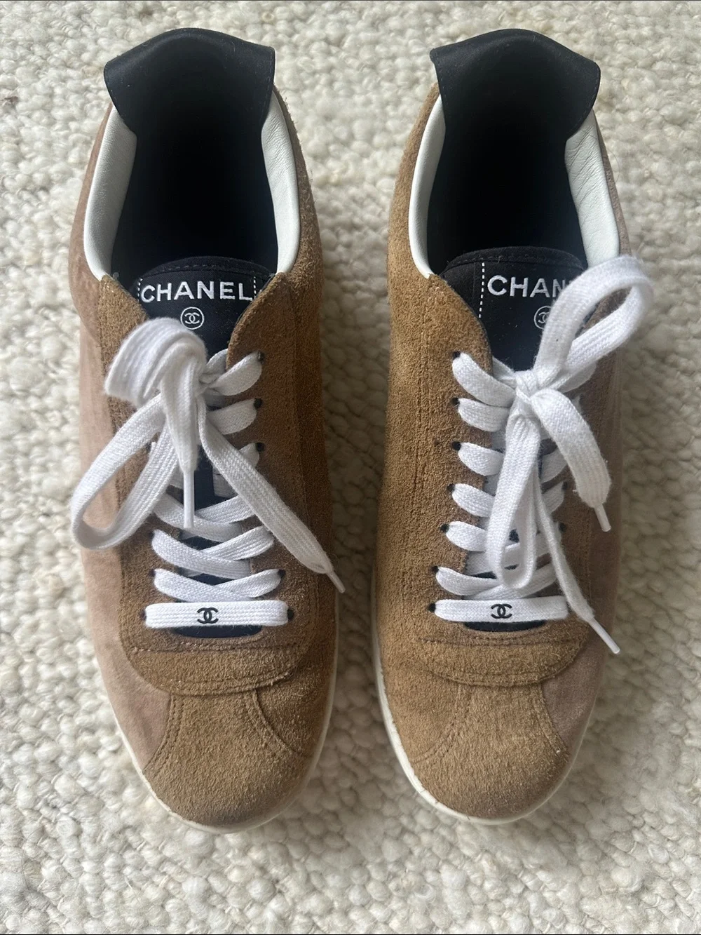 CHANEL suede and velvet sneakers 39.5